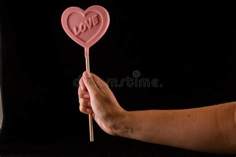 Pink Lollipop Heart Stock Photo Image Of Heart Sucker 137988458