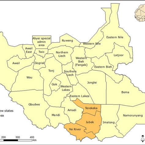 Map Showing The Former 10 States Of South Sudan And The Research Area