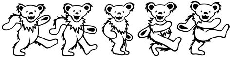 5 Greatful Dead Dancing Bears Group Vinyl Sticker