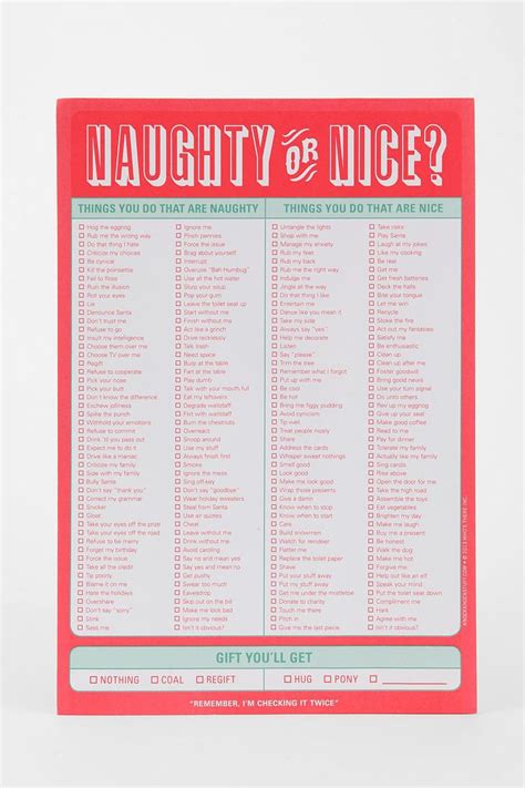 Naughty Or Nice Checklist Notepad Naughty Or Nice List Christmas Party Themes Christmas Planning