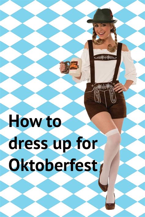 A Woman Dressed Up As Oktoberfest Holding A Beer In Her Right Hand