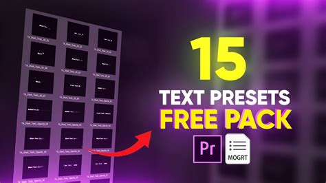 15 Text Animation Presets For Premiere Pro Free Pack Youtube