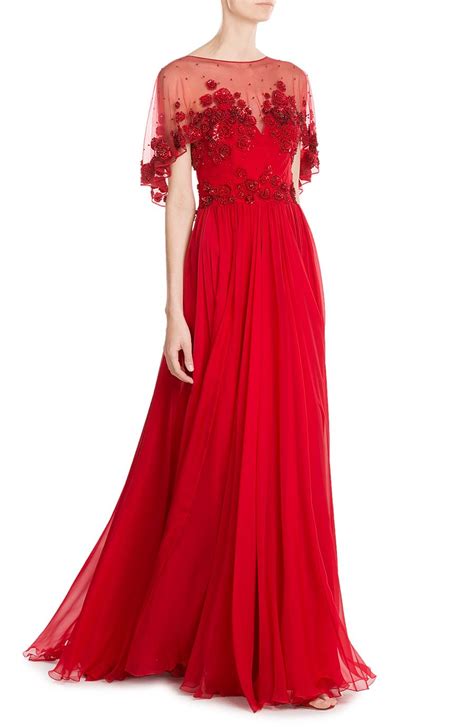 Zuhair Murad - Embellished Evening Gown | Red evening dress, Cocktail evening dresses, Evening gowns