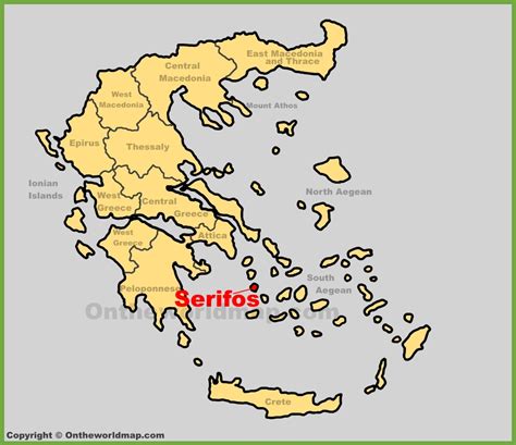 Serifos Location On The Greece Map Ontheworldmap Com