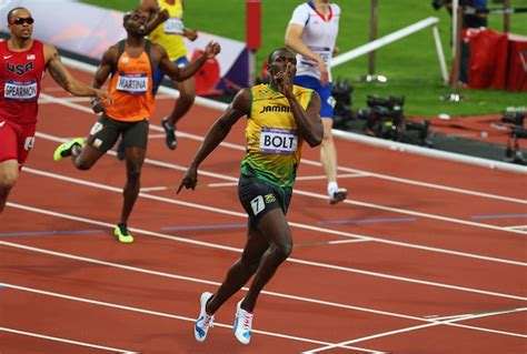The shortest common outdoor running distance, it is one of the most popular and prestigious events in the sport of athletics. Usain Bolt shushed crowd during race, did pushups after winning gold (PHOTOS) - Sochi Olympics News