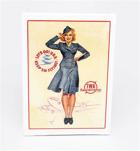 Vintage Twa Pin Up Girl Playing Cards Planewear