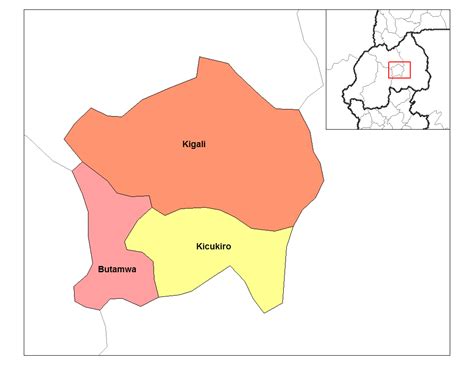 The city's urban area covers about 70% of the municipal boundaries. Kigali Province Districts • Mapsof.net