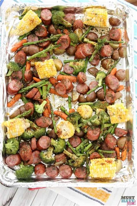 sheet pan dinners easy sausage and veggie recipe must have mom