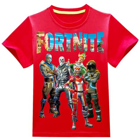 Köp Fortnite T Shirt Med Tecknat Tryck För Barn Red 140 Cm Fyndiq
