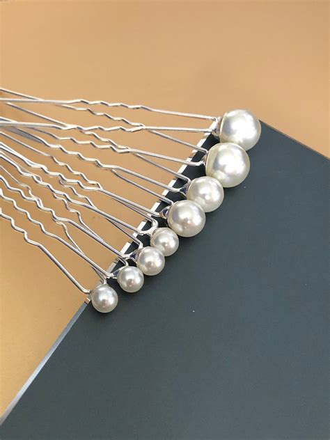 8pcs Pearl Hair Pins In Silver 2 5mm2 6mm 2 8mm2 Etsy Canada