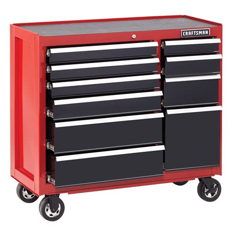 Check spelling or type a new query. Craftsman 41-Inch 10-Drawer Soft Close Rolling Cart - Red ...