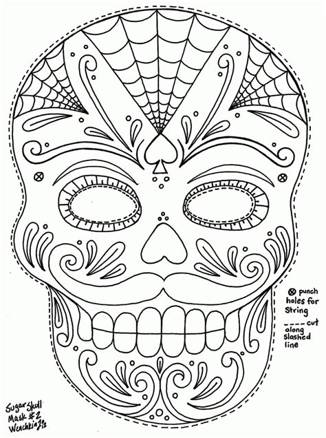 Day Of The Dead Sugar Skulls Coloring Pages Coloring Home
