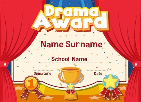 Premium Vector Certificate For Drama Award With Stage