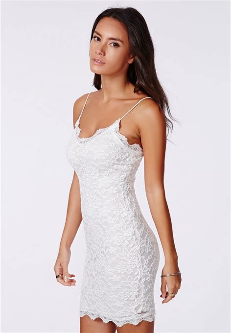 Missguided Ciara Lace Strappy Mini Dress White Missguided