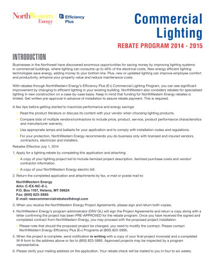 Northwestern Energy Lighting Rebate