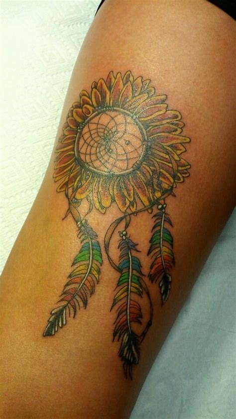 Sunflower Dream Catcher Done By Aj At Screamin Tiki Tattoo In Norfolk