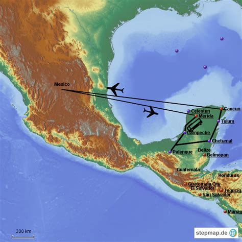 Stepmap Rundreise Yucatan Landkarte F R Deutschland