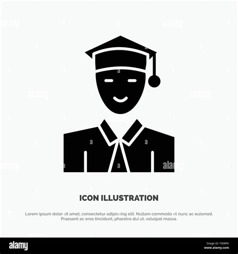 Student Education Graduate Learning Solid Black Glyph Icon Stock
