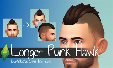 My Sims 4 Blog Longer Punk Hawk Hair For Males By Digbydoozle