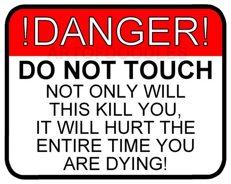 Funny Printable Danger Signfunny Printable Signcustomizable Etsy