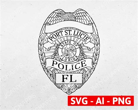 Port St Lucie Florida Police Department Badge Saint Lucie Fl Etsy