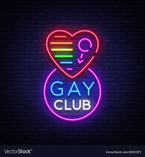 Gay Club Neon Sign Logo In Neon Style Light Vector Image