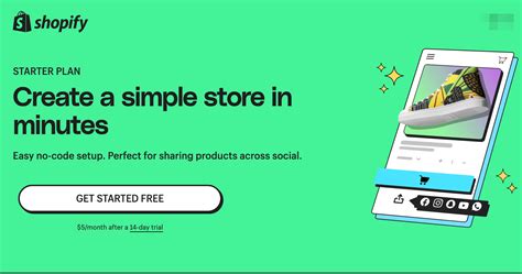 shopify starter plan features and pricing