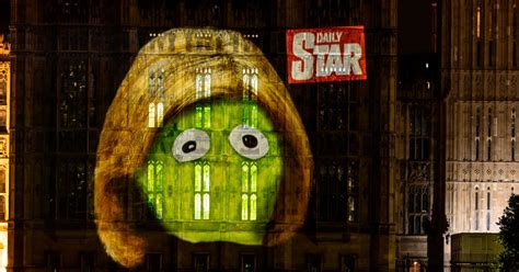 Daily Stars Victorious Lettuce Beamed Onto Parliament As Liz Truss Orders Moving Van Daily Star