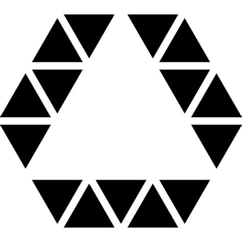 Triangle à Lintérieur De Forme Hexagonale Contour De Petite Ligne De