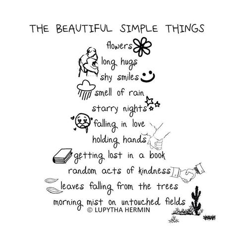 a black and white drawing of a tree with the words the beautiful simple things