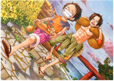 Anime One Piece Monkey D Luffy Portgas D Ace Fond Décran Anime One