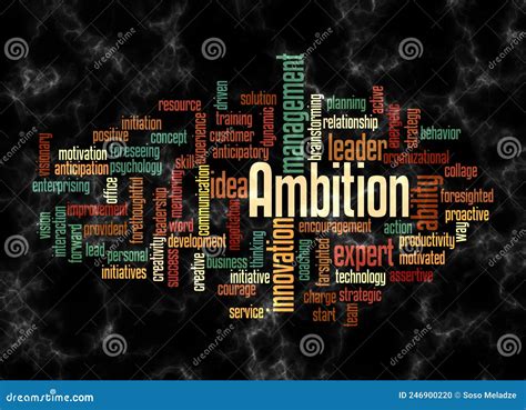 Word Cloud With Ambition Concept Create With Text Only Stock