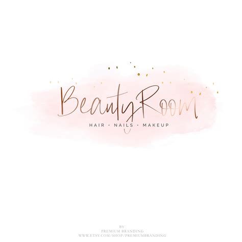 beauty logo makeup artist logo rose gold watercolor branding etsy uk beauty salon logo