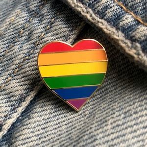 LGBTQ Rainbow Heart Enamel Pin Badge Gay Pride Month 2021 Etsy UK