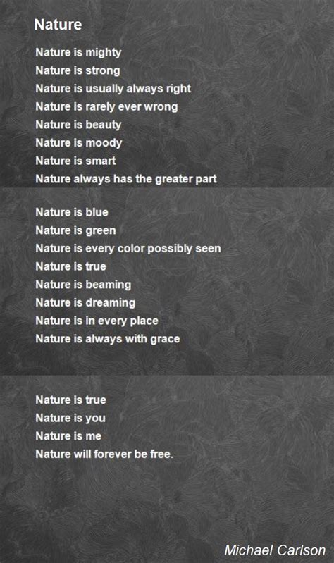 Nature Poem By Michael Carlson Poem Hunter Comments
