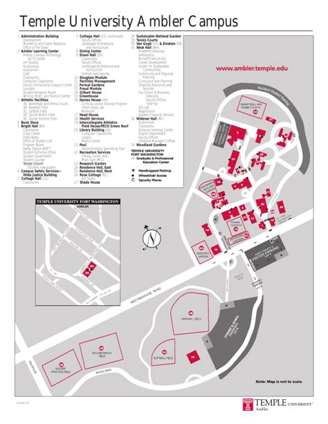 Temple University Ambler Campus Map Tourist Map Of English