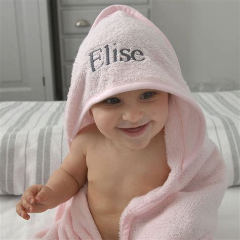 Personalised Hooded Baby Towel Pink By A Type Of Design