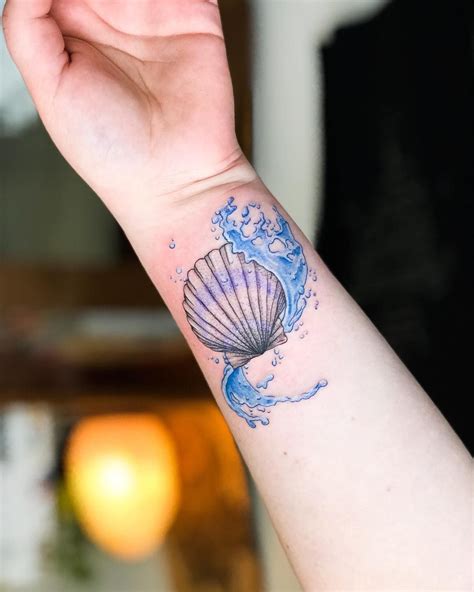 Colourful Seashell Tattoo By Dutch Artist Captaincubetattoo Just Keep