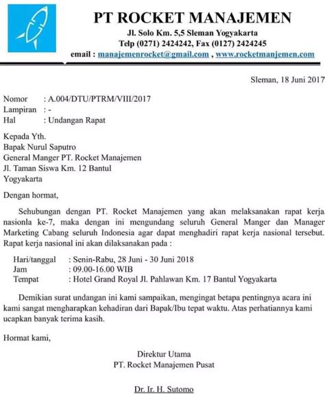 Contoh Surat Undangan Resmi Terbaru Yang Baik Dan Benar