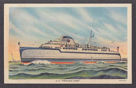 Ss Princess Anne Automobile And Passenger Transport Postcard 1930s
