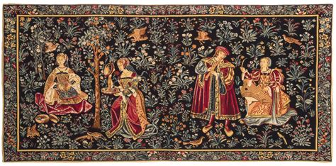 Medieval Tapestry Wall Hanging Seignorial Scene Etsy Uk