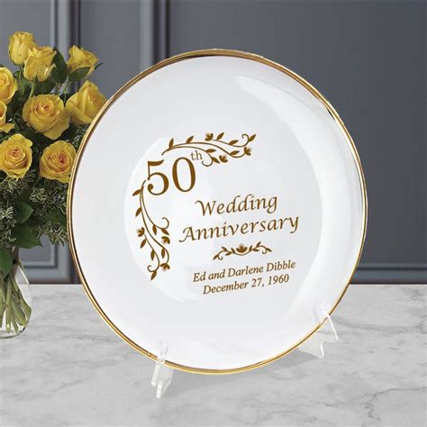 Th Wedding Anniversary Engraved Th Anniversary Plate Etsy