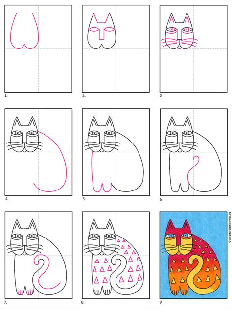 How To Draw A Laurel Burch Cat · Art Projects For Kids