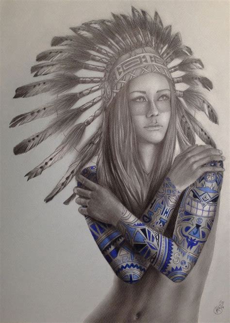Davide Franceschini 2d Art Native American Tattoos Native Girls