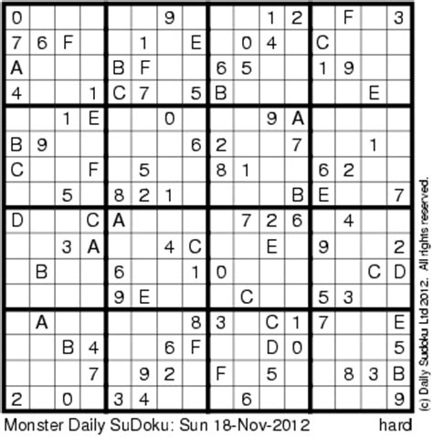 the crafty puzzles company daily monster sudoku sun 18