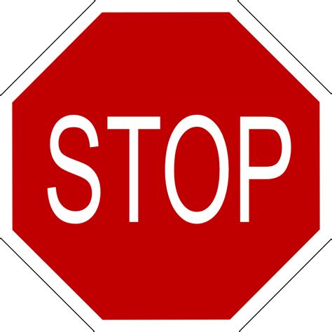 Onlinelabels Clip Art Stop Sign With Black Border