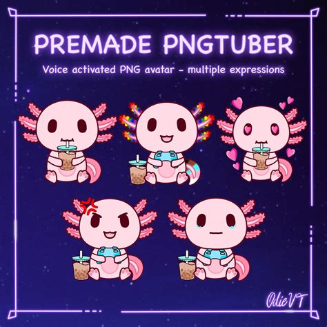 Premade Png Tuber Axolotl Pngtuber Vtuber Discord Etsy Finland