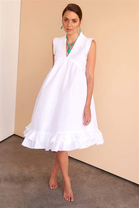 Marya Dress Italian Linen Dress White Linen Dresses Womens Dresses