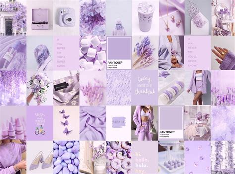 Photo Wall Collage Kit Lavender Light Purple Aesthetic Set Etsy Australia