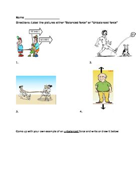 Plan and conduct an investigation to provide evidence of the effects of balanced and 1. Balanced and Unbalanced Forces Worksheet by Miss Ross ...